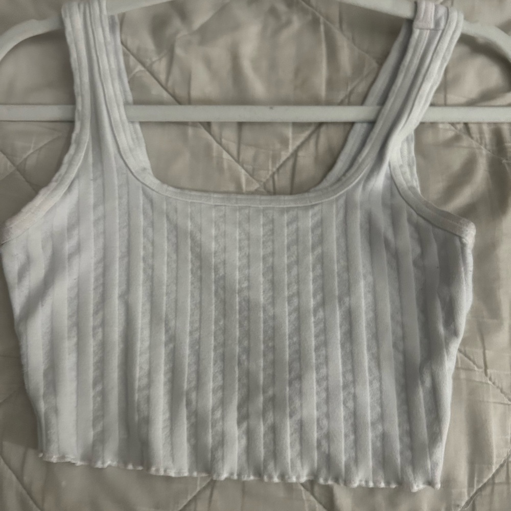 Aerie White Crop Tank